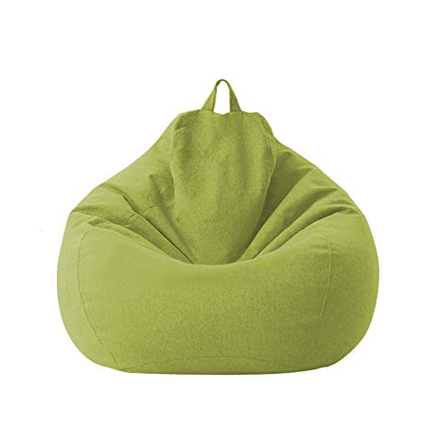 Bean Bag Chairs Sofa for Adults and Kids Cotton Linen Bean Bag Cover for Home Indoor Living Room Without Stuffing70×80CMGreen