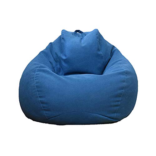 Bean Bag Chairs Sofa for Kids Cotton Linen Bean Bag Cover for Home Indoor Living Room for StuffingBlue