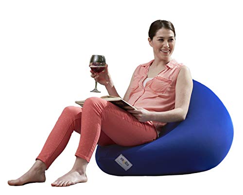 Yogibo Zoola Mini Outdoor Bean Bag Chair Single Seat Patio Beanbag Water Resistant Deck Furniture Size for Kids Royal