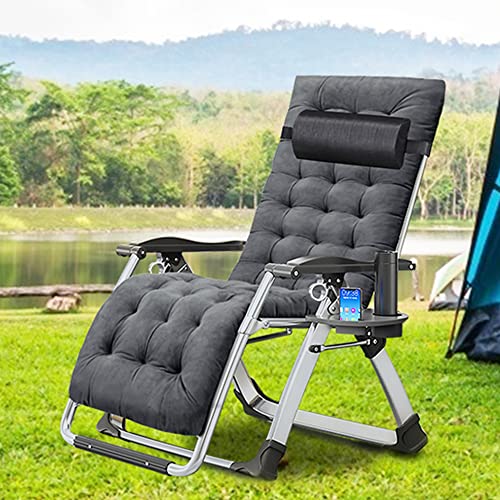 ABORON Zero Gravity ChairAdjustable Lawn Recliner with Removable Warm CushionHeadrestCup HolderReclining Chairs Patio for Indoor and OutdoorSupport 440 LBS