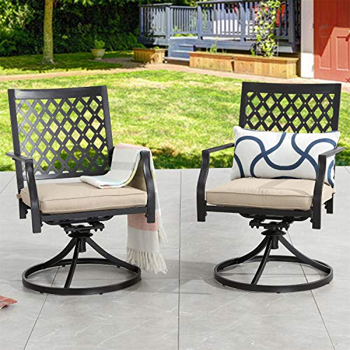 Patio Festival Swivel Patio Chairs Dining Chair Metal Frame Bistro Set Outdoor Furniture for Garden Backyard Club Set of 2