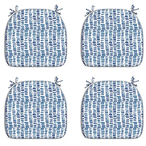 LVTXIII Outdoor Chair Cushions Set of 4 Patio Seat Cushions 16x17 Inch with Ties for Patio Furniture Chairs Home Garden Decoration Pebble Blue