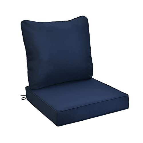 AAAAAcessories Outdoor Deep Seat Cushions for Patio Furniture WaterResistant Replacement Patio Chair Cushions 24 x 24 x 5 inch Navy Blue