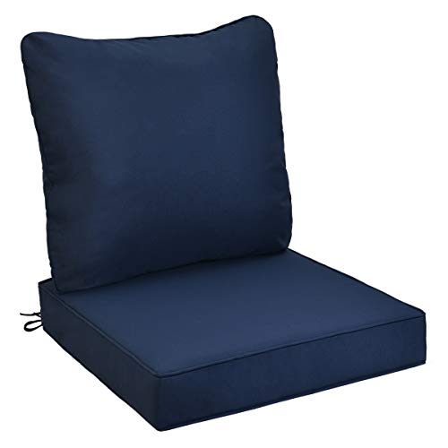 AAAAAcessories OutdoorIndoor WaterResistant Deep Seat Chair Cushion Replacement Patio Furniture Cushions 24 x 24 x 5 Inch Navy