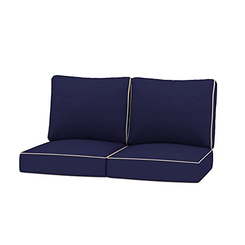 Creative Living Loveseat Outdoor Deep Seating Patio 24x24 Replacement Cushions 4 Piece Set Navy