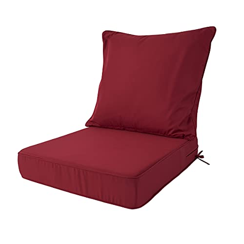 PALMTALL OutdoorIndoor Deep Seat Water Resistant Chair Cushion Replacement Patio Funiture Seat Cushion Red