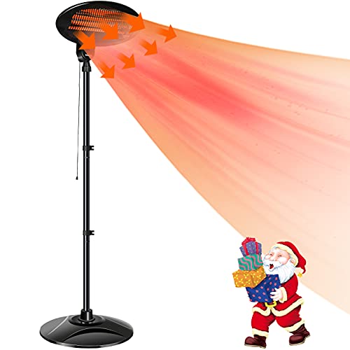 1500W Electric Patio Heater for Indoor Outdoor Use Overheating  TipOver Protection System 3S Quick Heating Height up to 21 meters 3 Settings Telescoping Space Heater for Patio Home Office