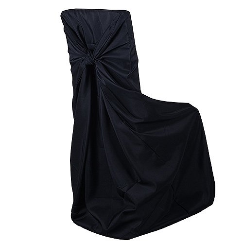 Fuzzy Fabric Spandex Banquet Chair Cover  Black