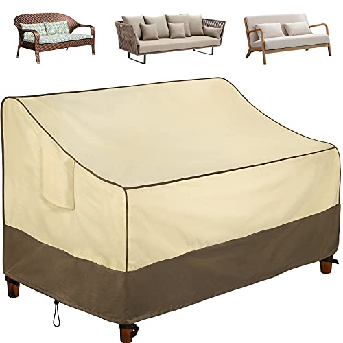 Asinking Heavy Duty Outdoor Sofa Cover 100 Waterproof Outdoor Couch Cover Weatherproof Lawn Patio Furniture Cover with Air Vents 58W x 325D x 31H inches KhakiBrown