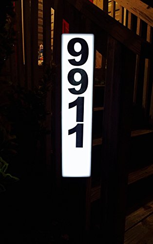 Solar Address Sign - Lighted Address Plaque For Home - Display Your House Numbers At Night For Emergency Vehicles