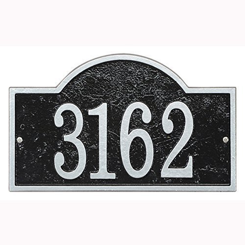 Whitehall Fastamp Easy Arch House Numbers Plaque Blacksilver