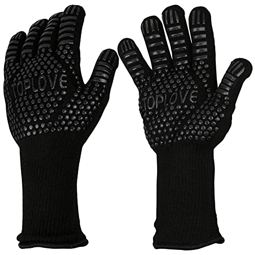 BBQ Grill Gloves 1472℉ NEWEST EN407EN420 CE Heat Resistant  Oven Silicone Glove Fireproof for Smoker Baking  Hightemp Barbecue Grilling Potholders  Heatinsulated Cooking Mitt XLong