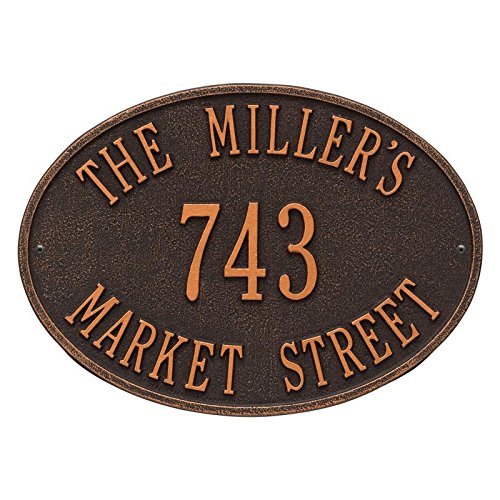 Customizable Hawthorne Oval - House Plaque - Three Line