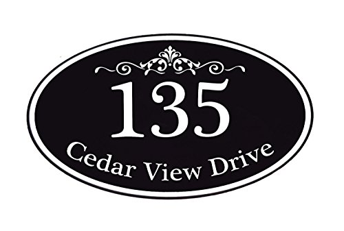 Customized Home Address Sign Aluminum 12&quot X 7&quot Oval House Number Plaque Personalized Color Choices Available