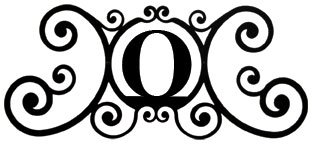 Village Wrought Iron House Plaque Letter O