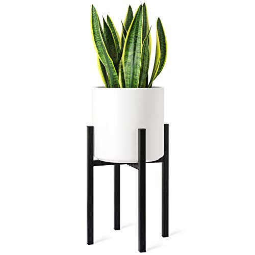 Mkono Plant Stand  EXCLUDING Plant Pot Mid Century Modern Tall Metal Pot Stand Indoor Flower Potted Plant Holder Plants Display Rack Fits Up to 10 Inch Planter Black