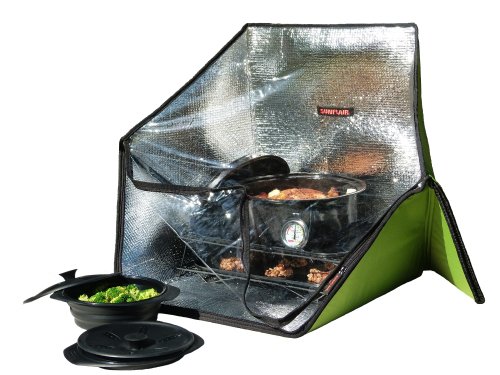 Sunflair Portable Solar Oven Deluxe with Complete Cookware Dehydrating Racks and Thermometer  Great for Camping Outdoor Activities