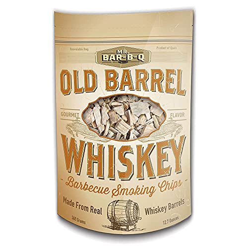 Mr BarBQ 05042BC Whiskey Smoking Chips  Old Oak Barrel Wood Smoker Chips  Made from Genuine Whiskey Barrels  Gourmet Flavor  127 Ounces