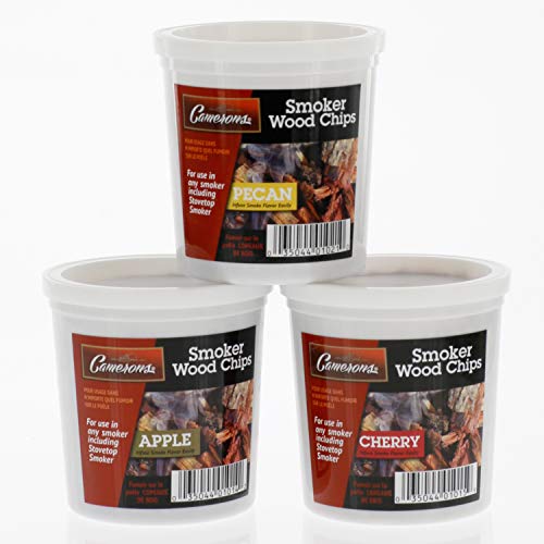 Wood Smoking Chips  Pecan Apple and Cherry Wood Chips for Smokers  Set of 3 Resealable Pints (0473176 L)