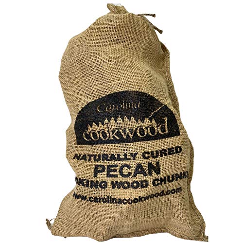 Carolina Cookwood Pecan Smoking Wood Chunks Naturally Cured 750 Cubic Inches for BBQ Flavored Grilling Smokers and Meat Smoking 1012 Cooks Per Bag Natural Smoke Barbecue