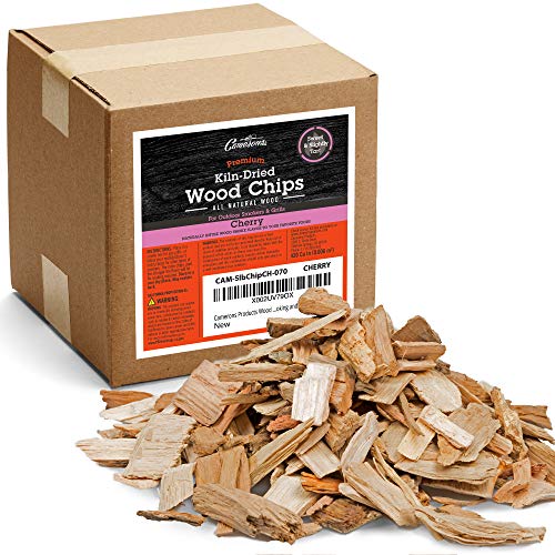 Camerons Products Wood Smoker Chips  Cherry ~ Approx 5 Pound Box 420 cu in  100 Natural Course Cut Wood Smoking and Barbecue Chip