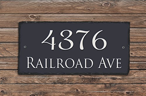 Fully Customizable Slate Home Address Plaque