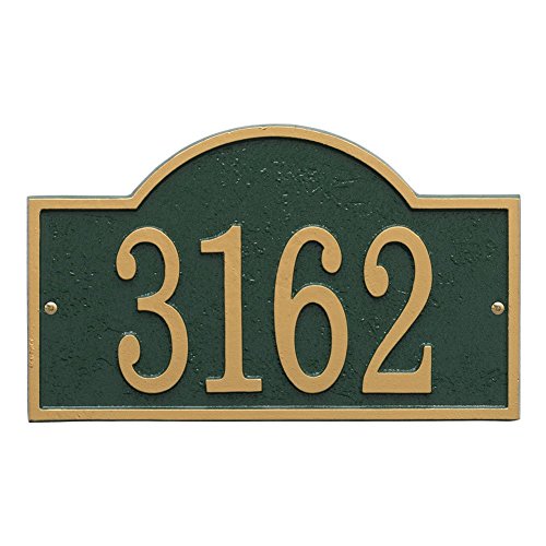Personalized Cast Metal Arch House Number Custom Address Plaque Sign - GreenGold