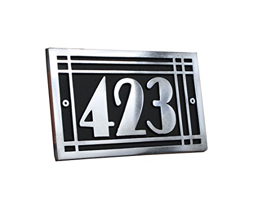 Art Deco Style House Address Plaque In Solid Cast Aluminium This Hand Made In England Plaque Is Created Especially