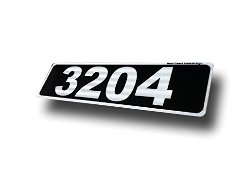 Black Horizontal Curb Mailbox House Address Plaque Reflective