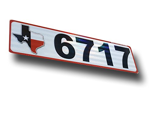 Texas State flag Horizontal Curb Mailbox House Address Plaque Reflective