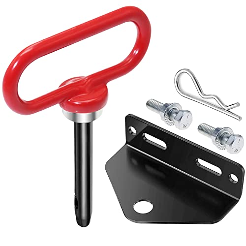 EilxMag Universal Heavy Duty Zero Turn Mower Trailer Hitch and Strong Neodymium Magnetic Lawn Mower Trailer Hitch Pin with 2 Bolts 12 RClip (Combo Pack Red＋Black)