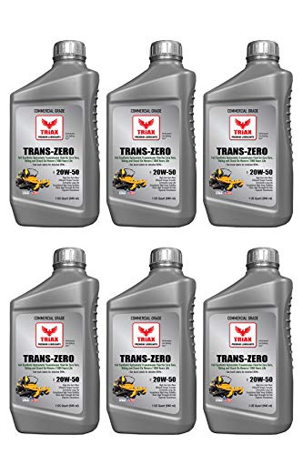 TRIAX Trans Zero 20W50 Full Synthetic HydroStatic Transmission Oil for ZeroTurn Mowers (6 Quart Pack)