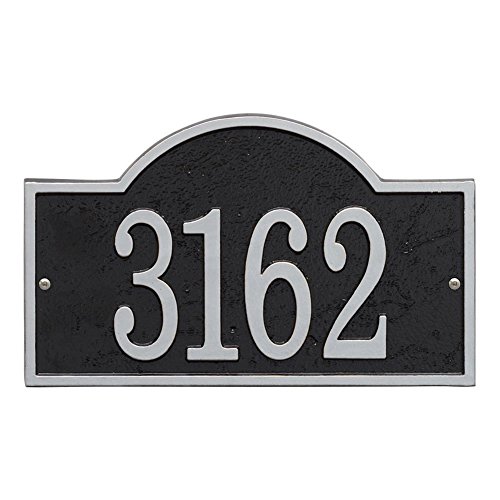 Personalized Cast Metal Arch House Number Custom Address Plaque Sign - Blacksilver
