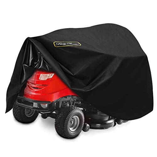 LadyRosian Riding Lawn Mower Cover 600D Heavy Duty Polyester Oxford Lawn Mover Tractor Cover 100 Waterproof UV Protection Riding Lawn Mower CoverUp to 54 Inch Deck (Large74Lx 56W x 47H)