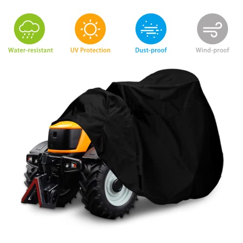 Lawn Mower Cover 6000D Riding Lawn Mower Cover Lawn Tractor Cover Waterproof Heavy Duty Universal Size Tractor Cover Fits Decks up to 54 Waterproof UV Resistant 72Lx54Wx46H