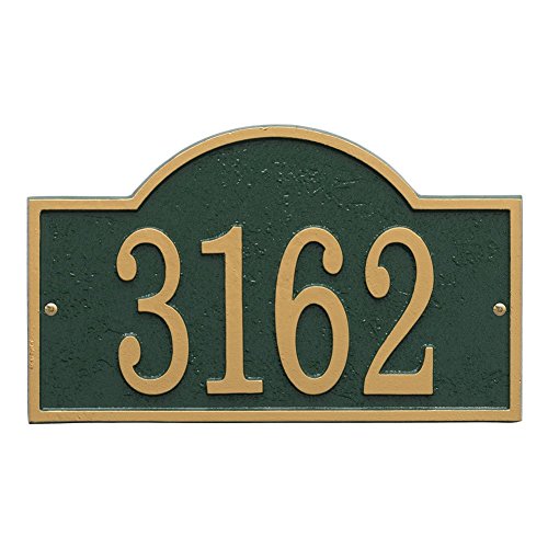 Personalized Cast Metal Arch House Number Custom Address Plaque Sign - Greengold