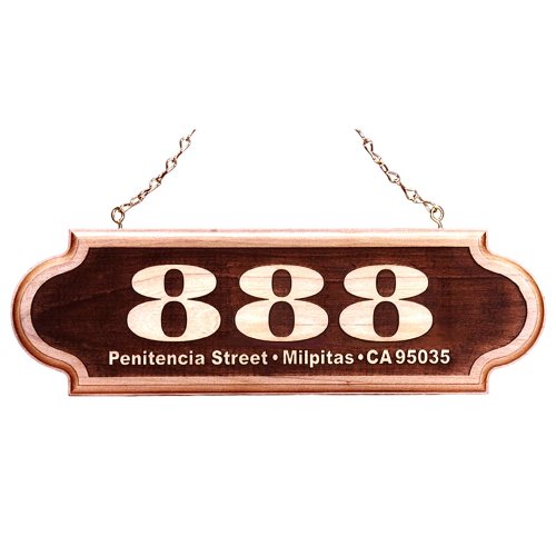 Thanh 39 Personalized Gifts - Red Alder Wood Address Plaque