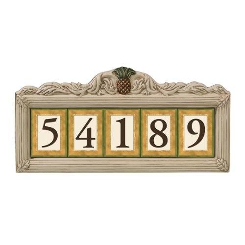 Grasslands Road Estate Pineapple 3 by 4-Inch Build Your Address Plaque 5 Digit Magnetic Number Tile Holder with Stakes