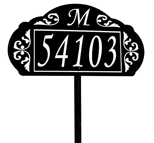 Le Paris Garden Reflective 911 Home Address Sign for Yard - Custom Made with Number and Monogram - Great Gift for Parent or Grandparents