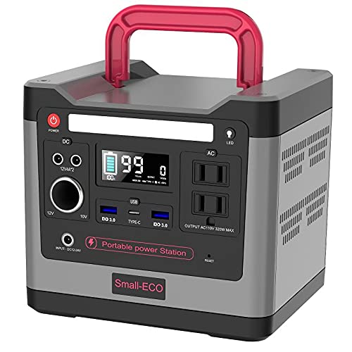 Portable Power Station  298Wh Solar Generator Backup LiFePO4 Battery 110V320W Pure Sine Wave AC Outlet for Outdoors Camping Travel Family Hunting Emergency