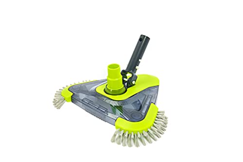 Sepetrel Pool Vacuum Head with Side Brush  Universal Rotatable Hose AdapterWeighted Triangular Shape