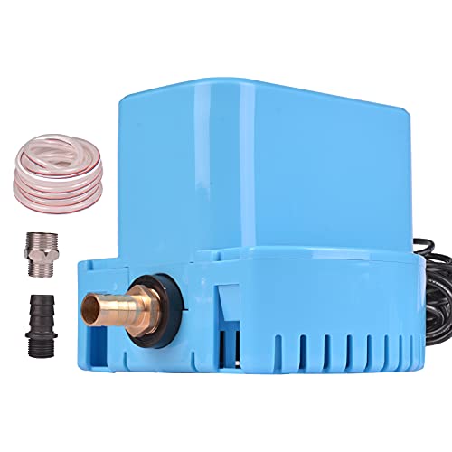 Automatic Swimming Pool Cover Pump 1200 GPH Sump Water Pump Automatic On Off with 3 Adapters 16 Drainage Hose (Auto Blue)