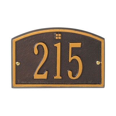 Cape Charles Petite Wall Address Plaque Color BronzeGold Letters
