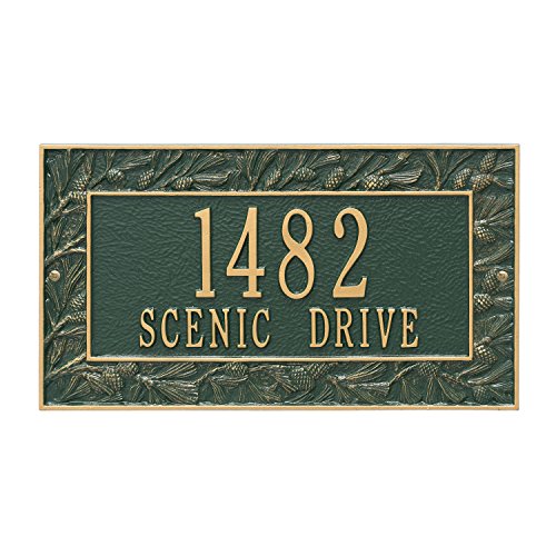 Custom 2 Lines Pinecone WALL Address Plaque 16Wx9H