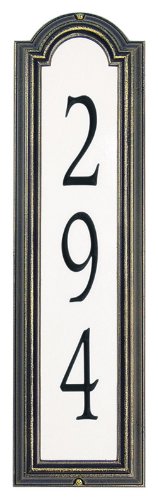 Custom Manchester REFLECTIVE VERTICAL WALL Address Plaque 21H x 6W