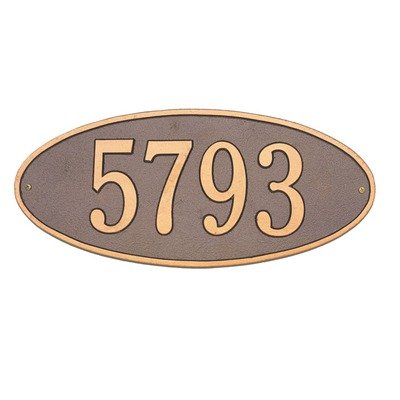 Madison Standard Wall Address Plaque Color BlackGold Letters