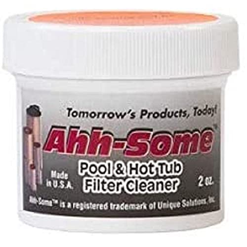 AhhSome Pool  Hot Tub Filter Instant Cartridge Cleaner  Removes Debris  Dirt from Pool  Effective Pool Cartridge Filter Cleaner for Clean and Blue Water 2 oz