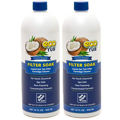 ecoTUB Filter Soak Spa  Pool Filter Cartridge Cleaner  2 x 32 oz Bottles