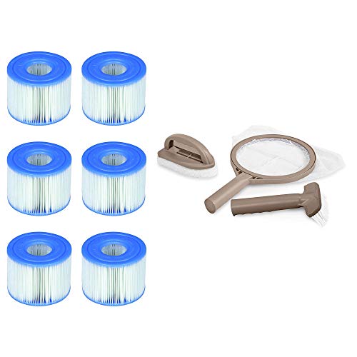 Intex PureSpa Type S1 Easy Set Pool Filter Cartridges (6 Filters)  Cleaning Kit