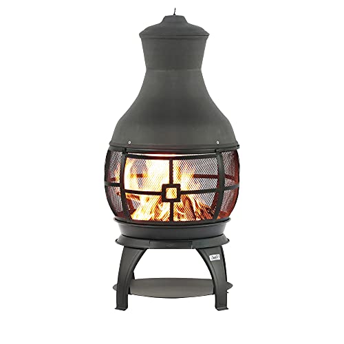 BALI OUTDOORS Fire Pit Round FirePits Outdoor Wood Burning Chiminea Outdoor Fireplace